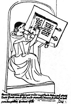The medieval scrivener, source: Toulky českou minulostí II, Petr Hora, 1991, ISBN - 80 - 208 - 0111 - 1 