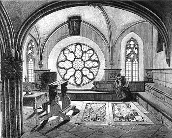 Der Kapitelsaal in Vyšší Brod, Quell: Čechy - Vltava, Fr. Ad. Šubert, 2000, ISBN - 80 - 86177 - 13 - 0 