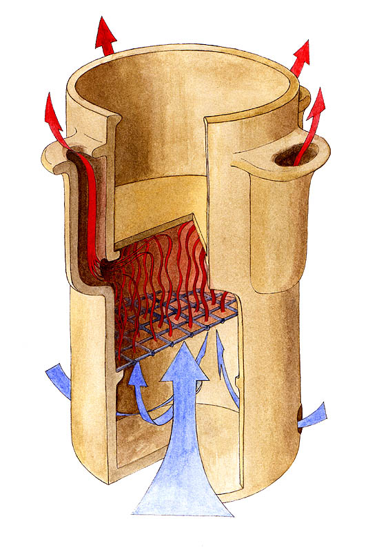 Drawing reconstruction of the original appearance, and function of single parts of portable kiln from house No. 27 in Radniční Street. Drawing: M. Ernée.