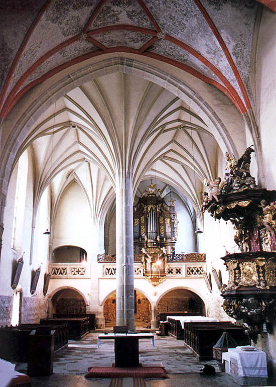 Church of Pilgrimage in Kájov, vaults in church's interior