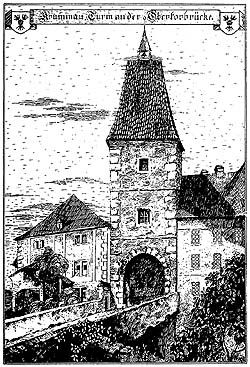 Horní brána (Obertor), Rudolf Thür, Zeichnung aus den Jahren 1914 - 1916 