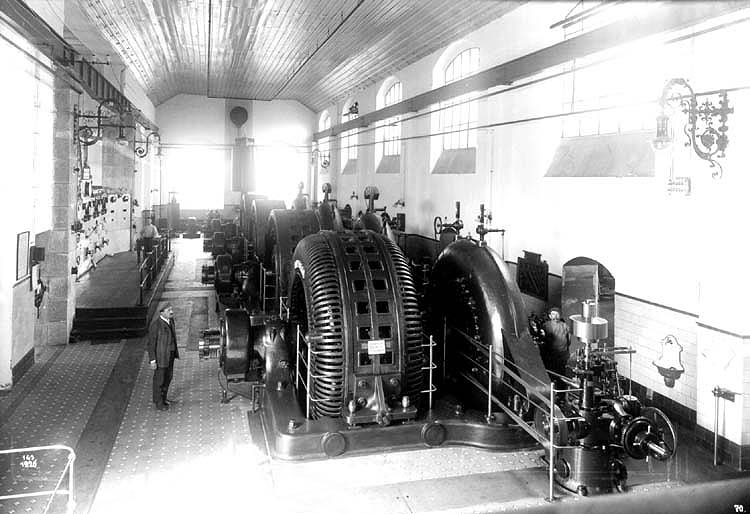 Construction of electrical power plant in Vyšší Brod, historical photo