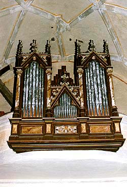Organum Hydraulicum, einmanualige Orgel in der Kirche in Zátoň 