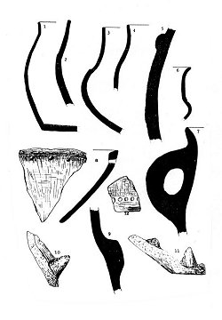 Dívčí Kámen, výběr keramiky z přelomu starší a střední doby bronzové (podle J. Poláčka).  