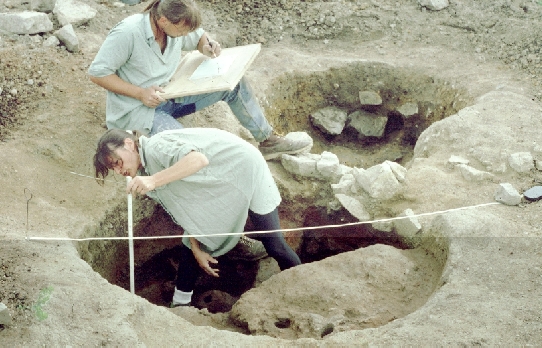 Documentation of Celtic kiln from the 1st century BC in the terrain, foto: P. Zavřel