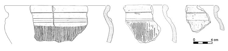 Pottery from the 1st century BC discovered in the kiln destruction. According to P. Zavřel